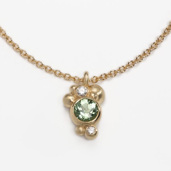 Berry Yellow Gold Pendant with Tourmaline and Diamonds