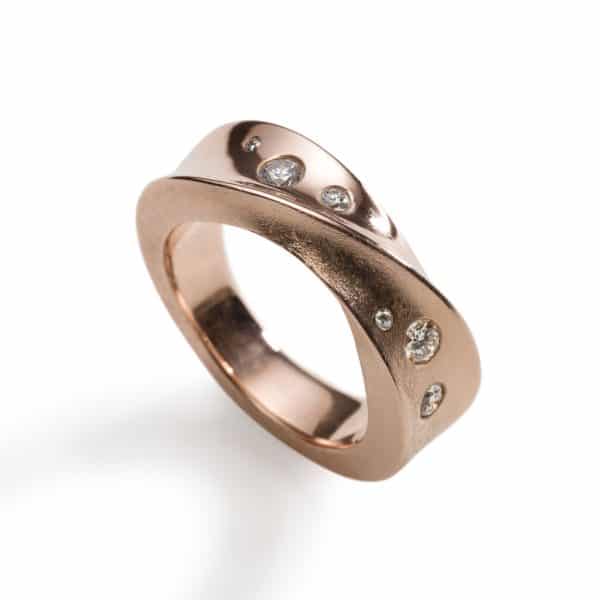 Mobius Rose Gold Diamond Ring